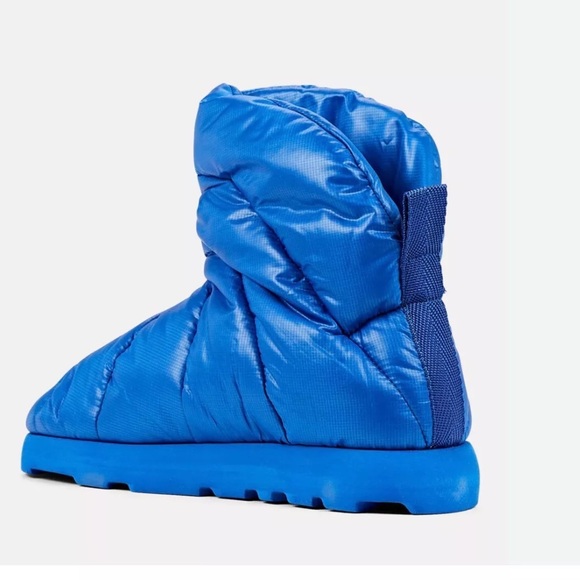 Anthropologie Piumestudio Luna Pillow Boot Cobalt Blue Nylon Pull On - Picture 5 of 8
